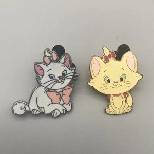 Disney Trading Pin Marie Aristocats Lot Of 2 WDW Park Pins 2010 2015 White Cat